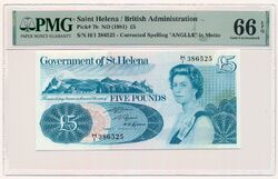 SAINT HELENA Banknote 5 Pounds 1981 PMG MS 66 EPQ Gem Uncirculated