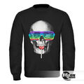 Sweatshirt Herren Totenkopf Skull Lolly Hippie Retro 70er Moonworks®