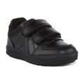 GEOX J Arzach Kinder Zwei Riemen Freizeit Leder Jungen Schuhe Schwarz Größe UK 1