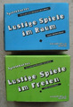 2x Spielekarten Lustige Spiele im Raum/Freien, Pappschuber, Kalker Spiele-Verlag