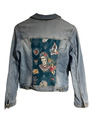 Création Modèle Unique : veste en Jeans Bleu used Collection Frida Kahlo T 36