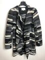 KHUJO Damen Strick Cardigan Modell: Wave Schwarz/Weis L