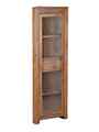 Eckvitrine Masala 55x160x35 cm Modern Massivholz Teak Braun