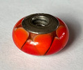 Original Pandora Charm Murano Glas Rot Orange Ecken 925 Silber