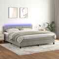 Boxspringbett Matratze LED Bett Bettgestell Polsterbett Lattenrost Samt vidaXL