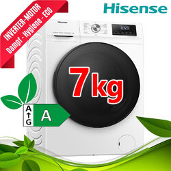 Hisense Waschmaschine 7kg EEK A Frontlader 1400 Umin Inverter Dampf Display NEU✅ Quick Wash 15' ✅ Wolle ✅Hygiene ✅Total Weight Control