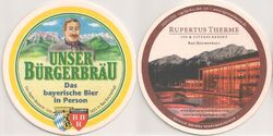 Unser Bürgerbräu, Bad Reichenhall - Bierdeckel "Rupertus Therme"