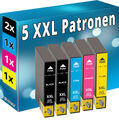 5x TINTE PATRONEN für Epson 502 XL Expression XP-5100 XP-5105 WF-2860DWF WF-2865