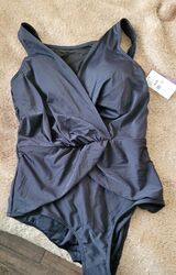 Neu Gr.42 D Cup Lascana Damen Badeanzug Schwimmanzug Einteiler Schwarz Neu