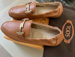 TOD'S  Mokassin Loafer / Slipper aus Leder Cognac Gr. 37, NEU, NP 690,00€