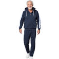 Herbold Sportswear Trainingsanzug Jogginganzug Sweat Anzug mit Kapuze blau-weiß