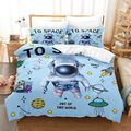 Astronaut im Weltraum Kinder Bettwäsche Set Kissenbezug 135x200 200x200Bettbezug