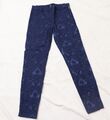 Blaue H&M Spitzen Optik Stretch Jeans Hose Dunkel Blau 36 38 W 27/28 L74 cm P69