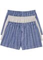 3er Pack Herren Lockere Jersey Boxershorts Gr. 36/38 Bunt Kariert Mattsilber Neu