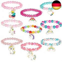 Sprinlot Einhorn Armband, Einhorn Geschenke Mädchen, 9 Stück Armband der F