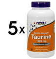 5 x NOW Foods Taurine, 1000mg Double Strength - 250 vcaps (91,20 EUR/kg)