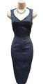 Karen Millen 10 UK schwarz maßgeschneidert Jacquard Tauchen Bleistift Kleid Cocktail Party 