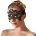 Damen Augen-Maske venezianisch mit Stickereien Schwarz Karneval Maskerade