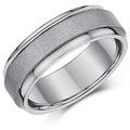 7 mm Herren Titan Ring matt & poliert Satin Look Unisex Ring