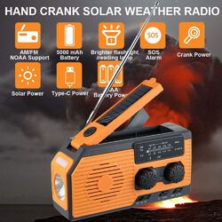 bank AM/FM NOAA Notfall-Radio Handkurbel Wetter Radio Dynamo Wind Up Solar