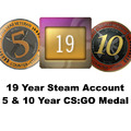 19 Year Steam Account with the Login Name "choppa hoe" | 5 & 10 Year CS:GO Medal