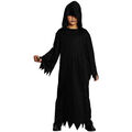 Schwarze Kapuzen-Robe / Halloween Karneval Sensenmann Reaper Tod / Jungen Kostüm