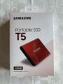 Samsung SSD T5 500gb Externe Festplatte USB-C in metallic rot, wie neu