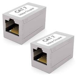 2x CAT 7 Netzwerk RJ45 Verbinder für Patchkabel LAN Netzwerkkabel Kupplung DSL