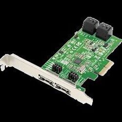 DC-624e RAID Blister 4-Kanal SATA 6G RAID 5 PCIe 2.0 x2 RAID 1 0 10 5 JBOD Backu