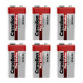 6x 9V Block Batterie Plus Alkaline 6LR61 Rauchmelder Batterien Camelion