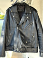 New Men's Brando Black Sheep skin Leather Jacket Asymmetrical Biker Motorcycle