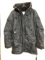 KHUJO Herren gefütterte Modell: warme Winterjacke KH785 Schwarz M