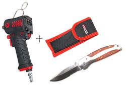 KS TOOLS mini MONSTER Hochleistungs Druckluft Schlagschrauber 1390Nm 515.1270✔Monster ✔1,3kg ✔Jumbo-Hammer ✔Klappmesser mit Tasche