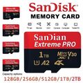 SANDISK Extreme micro SD Extreme PRO Karte Speicherkarte 2TB 1TB 512GB 256GB DE