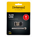 USB 3.0 Stick INTENSO, 8GB, Slim Line, schwarz, Speicherstick, 8 GB