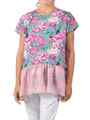 Tunika Kleid Kinder Mädchen kurzarm Volant Tüll Shirt Bluse Blumen 30366 KMISSO 