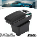 Für Vw Polo 2002-2009(9N/9N3) Mittelkonsole Leder Schwarz Passform Armlehne DE