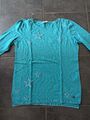 Edc Esprit Damenpullover Shirt Bluse Feinstrick Sterne Glitzer blau Gr.38/M