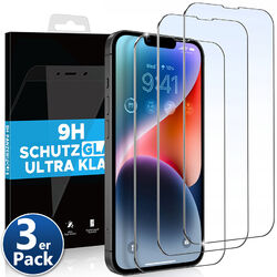 3x Echt Glas für iPhone 16 15 14 13 12 11 XR X 8 Pro Max Mini Panzerfolie Schutz✔️DE HÄNDLER ✔️BLITZVERSAND ✔️9H PREMIUM QUALITÄT