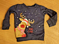 Weihnachtspulli/-Sweatshirt, Gr. 98/104, dunkelblau, Rudolf