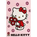 Kinderteppich Hello Kitty Blumen Mädchen Spielteppich rosa 95x133 cm (19,95€/1St