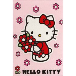 Kinderteppich Hello Kitty Blumen Mädchen Spielteppich rosa 95x133 cm (19,95€/1St