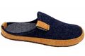 PADERO Hausschuhe TONI Jeans Blau Gelb warme Wollfilz Pantoffeln