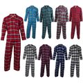 Herren Schlafanzug Flanell/Bürste Baumwolle Warm Schlafanzug Pyjama Set Schlafanzug Größen S-4XL Nachtwäsche