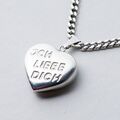 Halskette Silber 925 Panzerkette Anhänger Herz "Ich liebe dich" 45 cm 10,02 g