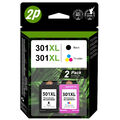 2er Druckerpatronen für HP 301XL schwarz / dreifarbig / Multipack XL-Version!!!