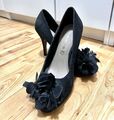 Tamaris Pumps Leder Schwarz Wildleder Gr. 36