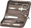 TAUPE Manicure Set - BECKER-MANICURE Erbe Solingen - Maniküre-Etui echt Leder