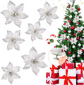 30 Stück Weihnachtsdekoration Blumen, Weihnachtsstern Mit 30 Kleinen Clips, Weih