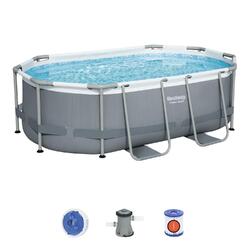 Bestway 5614A Power Steel Frame Pool Set Oval 305x200x84cm Pumpe ChemConnect